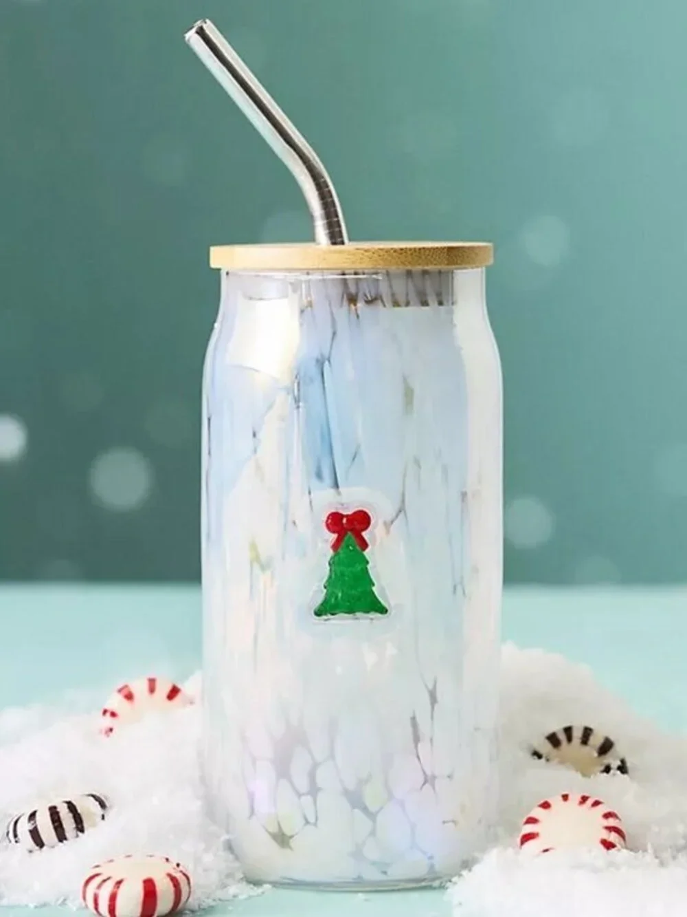 The Festive Confetti Icon Juice Glass Tumbler with Lid - NEW